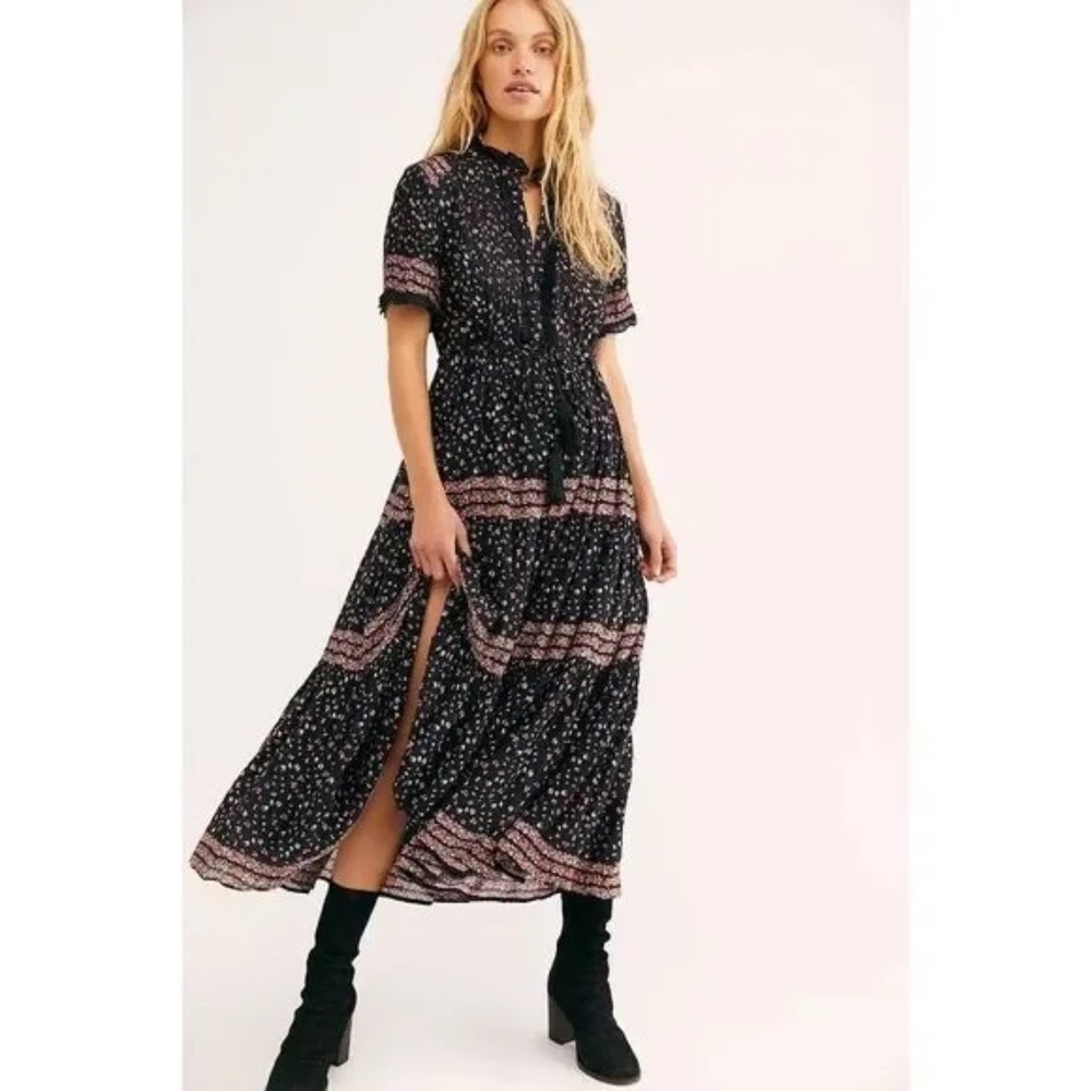 Free People Rare Feeling Printed Maxi Dress Size Large